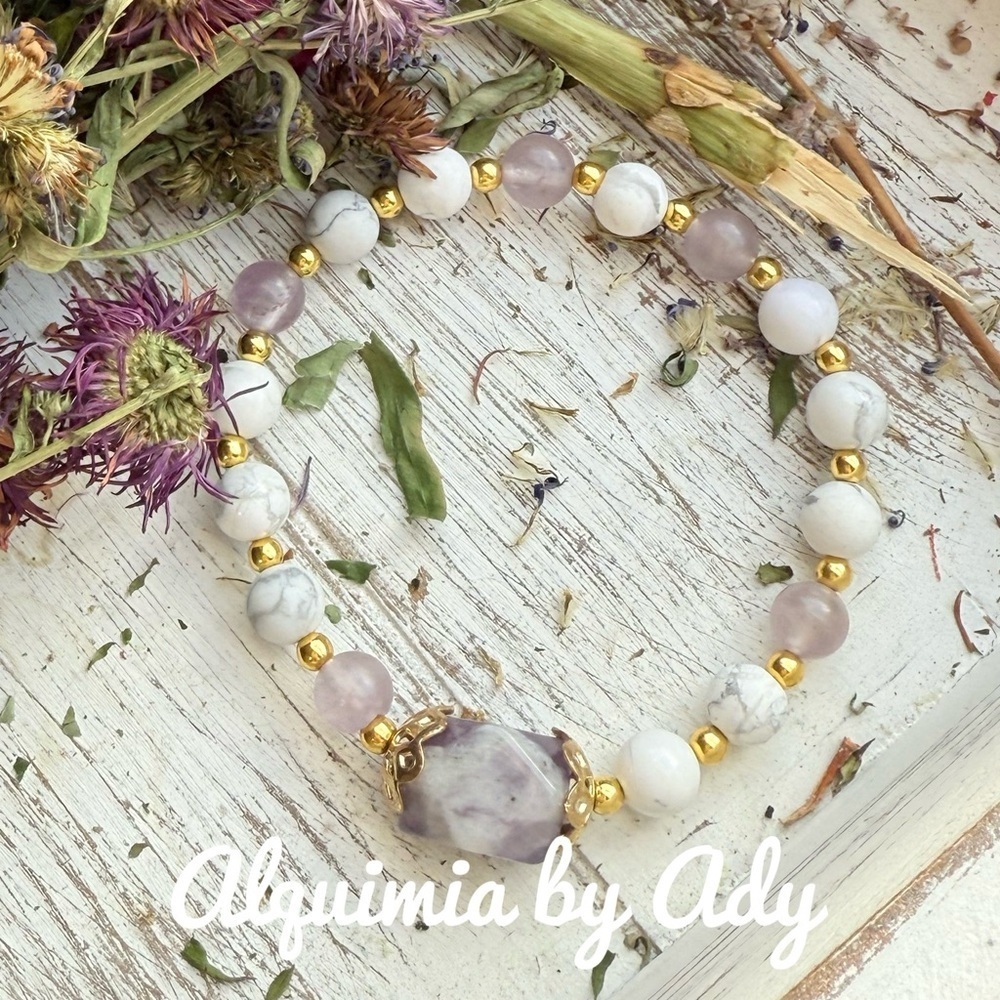 Alquimia Gold and Purple Floral Bracelet